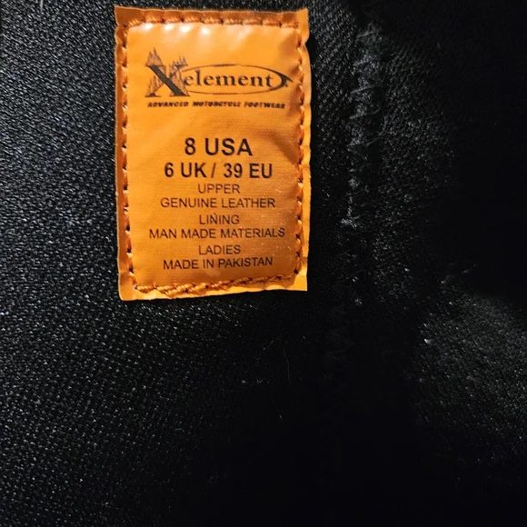 Xelement Sleek Black Leather  Motorcycle Combat Boots - Picture 6 of 6